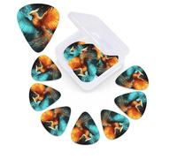 12 Pack Guitar Picks Plectrums with Organizer Storage Box Fire and water phoenix Guitar Pick Thin, Medium & Heavy Bass Picks for Electric Acoustic Ukulele Guitars Gift for Men Women