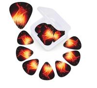 12 Pack Guitar Picks Plectrums with Organizer Storage Box Flames Matches Guitar Pick Thin, Medium & Heavy Bass Picks for Electric Acoustic Ukulele Guitars Gift for Men Women