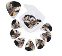 12 Pack Guitar Picks Plectrums with Organizer Storage Box Flying Owl Guitar Pick Thin, Medium & Heavy Bass Picks for Electric Acoustic Ukulele Guitars Gift for Men Women