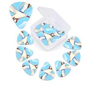 12 Pack Guitar Picks Plectrums with Organizer Storage Box Flying Seagulls Guitar Pick Thin, Medium & Heavy Bass Picks for Electric Acoustic Ukulele Guitars Gift for Men Women