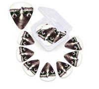 12 Pack Guitar Picks Plectrums with Organizer Storage Box Funny Raccoon Green Sunglasses Guitar Pick Thin, Medium & Heavy Bass Picks for Electric Acoustic Ukulele Guitars Gift for Men Women