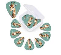 12 Pack Guitar Picks Plectrums with Organizer Storage Box Giraffe with flowers Guitar Pick Thin, Medium & Heavy Bass Picks for Electric Acoustic Ukulele Guitars Gift for Men Women