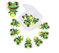 12 Pack Guitar Picks Plectrums with Organizer Storage Box Green Frog Guitar Pick Thin, Medium & Heavy Bass Picks for Electric Acoustic Ukulele Guitars Gift for Men Women