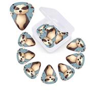 12 Pack Guitar Picks Plectrums with Organizer Storage Box Hairy Ferret Guitar Pick Thin, Medium & Heavy Bass Picks for Electric Acoustic Ukulele Guitars Gift for Men Women