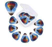 12 Pack Guitar Picks Plectrums with Organizer Storage Box Hot Air Balloon Guitar Pick Thin, Medium & Heavy Bass Picks for Electric Acoustic Ukulele Guitars Gift for Men Women