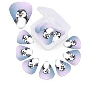 12 Pack Guitar Picks Plectrums with Organizer Storage Box I Love Penguins Guitar Pick Thin, Medium & Heavy Bass Picks for Electric Acoustic Ukulele Guitars Gift for Men Women