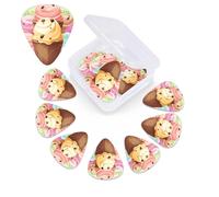 12 Pack Guitar Picks Plectrums with Organizer Storage Box Ice Cream Guitar Pick Thin, Medium & Heavy Bass Picks for Electric Acoustic Ukulele Guitars Gift for Men Women