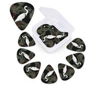 12 Pack Guitar Picks Plectrums with Organizer Storage Box Japanese Crane Pine Guitar Pick Thin, Medium & Heavy Bass Picks for Electric Acoustic Ukulele Guitars Gift for Men Women