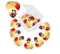12 Pack Guitar Picks Plectrums with Organizer Storage Box Love Couple Guitar Pick Thin, Medium & Heavy Bass Picks for Electric Acoustic Ukulele Guitars Gift for Men Women