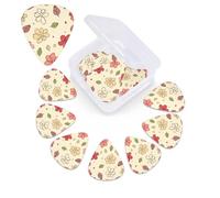 12 Pack Guitar Picks Plectrums with Organizer Storage Box Lovely flower patterns Guitar Pick Thin, Medium & Heavy Bass Picks for Electric Acoustic Ukulele Guitars Gift for Men Women