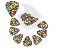 12 Pack Guitar Picks Plectrums with Organizer Storage Box Many Stars Guitar Pick Thin, Medium & Heavy Bass Picks for Electric Acoustic Ukulele Guitars Gift for Men Women
