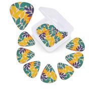 12 Pack Guitar Picks Plectrums with Organizer Storage Box Multicolor leaves Guitar Pick Thin, Medium & Heavy Bass Picks for Electric Acoustic Ukulele Guitars Gift for Men Women