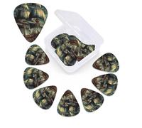 12 Pack Guitar Picks Plectrums with Organizer Storage Box Nautical Vintage Sailing Pirate Ship Guitar Pick Thin, Medium & Heavy Bass Picks for Electric Acoustic Ukulele Guitars Gift for Men Women