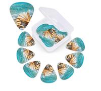12 Pack Guitar Picks Plectrums with Organizer Storage Box Ocean Sea Seashell Starfish Guitar Pick Thin, Medium & Heavy Bass Picks for Electric Acoustic Ukulele Guitars Gift for Men Women