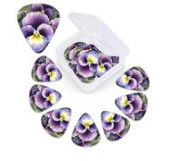 12 Pack Guitar Picks Plectrums with Organizer Storage Box Pansy Perfection Guitar Pick Thin, Medium & Heavy Bass Picks for Electric Acoustic Ukulele Guitars Gift for Men Women