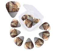 12 Pack Guitar Picks Plectrums with Organizer Storage Box Poland's Historic Center Street Guitar Pick Thin, Medium & Heavy Bass Picks for Electric Acoustic Ukulele Guitars Gift for Men Women