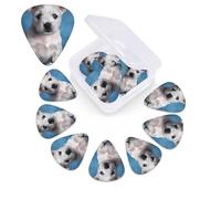 12 Pack Guitar Picks Plectrums with Organizer Storage Box Puppy Blue Rose Guitar Pick Thin, Medium & Heavy Bass Picks for Electric Acoustic Ukulele Guitars Gift for Men Women