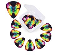 12 Pack Guitar Picks Plectrums with Organizer Storage Box Rainbow Butterfly Guitar Pick Thin, Medium & Heavy Bass Picks for Electric Acoustic Ukulele Guitars Gift for Men Women