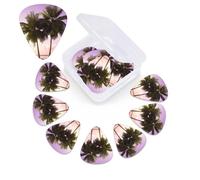 12 Pack Guitar Picks Plectrums with Organizer Storage Box Tropical tree Guitar Pick Thin, Medium & Heavy Bass Picks for Electric Acoustic Ukulele Guitars Gift for Men Women
