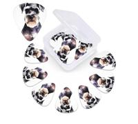 12 Pack Guitar Picks Plectrums with Organizer Storage Box Well-behaved schnauzer Guitar Pick Thin, Medium & Heavy Bass Picks for Electric Acoustic Ukulele Guitars Gift for Men Women