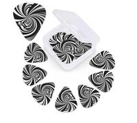 12 Pack Guitar Picks Plectrums with Organizer Storage Box White Black Swirl Design Guitar Pick Thin, Medium & Heavy Bass Picks for Electric Acoustic Ukulele Guitars Gift for Men Women