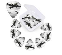 12 Pack Guitar Picks Plectrums with Organizer Storage Box World War Guitar Pick Thin, Medium & Heavy Bass Picks for Electric Acoustic Ukulele Guitars Gift for Men Women