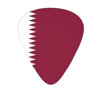 12 Pack Guitar Picks Qatar flag Print Plectrums With Organizer Storage Box Thin Medium Heavy, For Guitar Bass