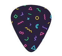 12 Pack Guitar Picks,Retro Vintage 80s 90s Abstract 3 Different Thickness Guitar Pick Plectrums For Bass,Ukulele,Electric,Acoustic Guitar