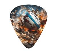 12 Pack Guitar Picks Rugby on Fire Print Plectrums With Organizer Storage Box Thin Medium Heavy, For Guitar Bass