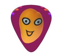 12 Pack Guitar Picks Smiley Mango Print Plectrums With Organizer Storage Box Thin Medium Heavy, For Guitar Bass