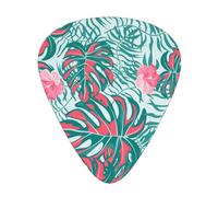 12 Pack Guitar Picks,Tropical Exotic Palm Leaves 3 Different Thickness Guitar Pick Plectrums For Bass,Ukulele,Electric,Acoustic Guitar