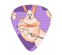 12 Pack Guitar Picks Wacky Bunny Print Plectrums With Organizer Storage Box Thin Medium Heavy, For Guitar Bass