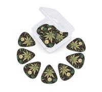 12 Pack Guitar Picks With Organizer Box A Puff In Time Weed Marijuana Bass Picks Thin, Medium & Heavy 3 Different Thickness Celluloid Plectrums For Electric Acoustic Guitars Ukulele Bass, Guitar Gifts