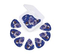 12 Pack Guitar Picks With Organizer Box Black Astronaut On Blue Bass Picks Thin, Medium & Heavy 3 Different Thickness Celluloid Plectrums For Electric Acoustic Guitars Ukulele Bass, Guitar Gifts
