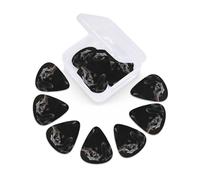 12 Pack Guitar Picks With Organizer Box Black Labrador Bass Picks Thin, Medium & Heavy 3 Different Thickness Celluloid Plectrums For Electric Acoustic Guitars Ukulele Bass, Guitar Gifts