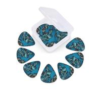 12 Pack Guitar Picks With Organizer Box Cartoon Map Bass Picks Thin, Medium & Heavy 3 Different Thickness Celluloid Plectrums For Electric Acoustic Guitars Ukulele Bass, Guitar Gifts