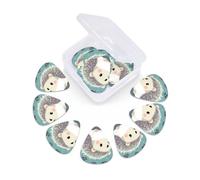 12 Pack Guitar Picks With Organizer Box Cute Cartoon Hedgehog Bass Picks Thin, Medium & Heavy 3 Different Thickness Celluloid Plectrums For Electric Acoustic Guitars Ukulele Bass, Guitar Gifts