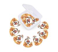 12 Pack Guitar Picks With Organizer Box Cute Corgi Dog Bass Picks Thin, Medium & Heavy 3 Different Thickness Celluloid Plectrums For Electric Acoustic Guitars Ukulele Bass, Guitar Gifts