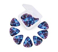 12 Pack Guitar Picks With Organizer Box Dna Genetic Helix Bass Picks Thin, Medium & Heavy 3 Different Thickness Celluloid Plectrums For Electric Acoustic Guitars Ukulele Bass, Guitar Gifts