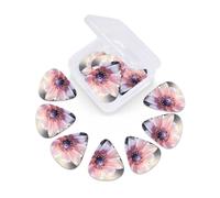 12 Pack Guitar Picks With Organizer Box Flower Blossom Bass Picks Thin, Medium & Heavy 3 Different Thickness Celluloid Plectrums For Electric Acoustic Guitars Ukulele Bass, Guitar Gifts