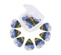 12 Pack Guitar Picks With Organizer Box Grand Teton National Park Bass Picks Thin, Medium & Heavy 3 Different Thickness Celluloid Plectrums For Electric Acoustic Guitars Ukulele Bass, Guitar Gifts