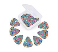 12 Pack Guitar Picks With Organizer Box Hot Air Colorful Balloons Bass Picks Thin, Medium & Heavy 3 Different Thickness Celluloid Plectrums For Electric Acoustic Guitars Ukulele Bass, Guitar Gifts