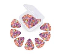 12 Pack Guitar Picks With Organizer Box Mermaid Scales Background Bass Picks Thin, Medium & Heavy 3 Different Thickness Celluloid Plectrums For Electric Acoustic Guitars Ukulele Bass, Guitar Gifts