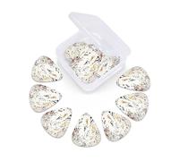 12 Pack Guitar Picks With Organizer Box Music Notes Print Bass Picks Thin, Medium & Heavy 3 Different Thickness Celluloid Plectrums For Electric Acoustic Guitars Ukulele Bass, Guitar Gifts