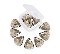 12 Pack Guitar Picks With Organizer Box Peaceful Watercolor Painting Bass Picks Thin, Medium & Heavy 3 Different Thickness Celluloid Plectrums For Electric Acoustic Guitars Ukulele Bass, Guitar Gifts