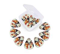 12 Pack Guitar Picks With Organizer Box Rooster And Hen Bass Picks Thin, Medium & Heavy 3 Different Thickness Celluloid Plectrums For Electric Acoustic Guitars Ukulele Bass, Guitar Gifts