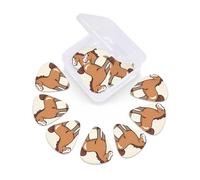 12 Pack Guitar Picks With Organizer Box Simple Horse Cartoon Bass Picks Thin, Medium & Heavy 3 Different Thickness Celluloid Plectrums For Electric Acoustic Guitars Ukulele Bass, Guitar Gifts