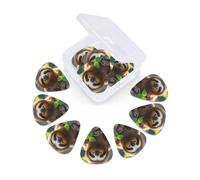 12 Pack Guitar Picks With Organizer Box Sloth My Spirit Animal Bass Picks Thin, Medium & Heavy 3 Different Thickness Celluloid Plectrums For Electric Acoustic Guitars Ukulele Bass, Guitar Gifts