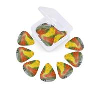 12 Pack Guitar Picks With Organizer Box,Thin, Medium & Heavy 3 Different Celluloid Guitar Pick, Poppies Field Yellow Brick Road Abstract Art Pics Plectrums For Bass, Acoustic Electric Guitars