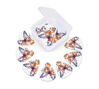 12 Pack Guitar Picks With Organizer Box Watercolor Butterfly Bass Picks Thin, Medium & Heavy 3 Different Thickness Celluloid Plectrums For Electric Acoustic Guitars Ukulele Bass, Guitar Gifts
